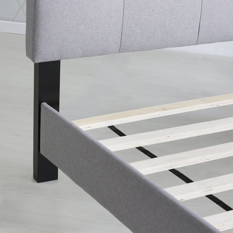 Lit plateforme tapissier Anding, Glacier, Grand