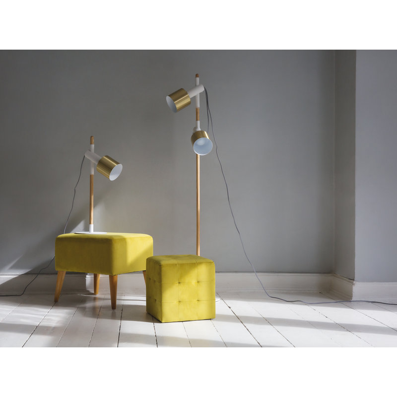 Davion 148cm Novelty Floor Lamp, White/Gold
