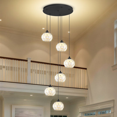 6 Crystal Modern Adjustable Chandeliers