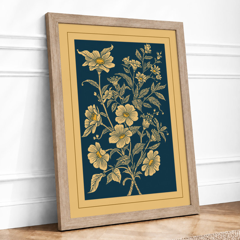 Golden Study Botanical - Framed Print, Oak, A3 - 42.0 x 29.7 cm