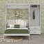 Lit escamotable horizontal Queen Size avec étagères de rangement, lit-armoire mural pliable en bois dissimulé avec garde-robe et tiroir, tête de lit rembourrée-1192740799