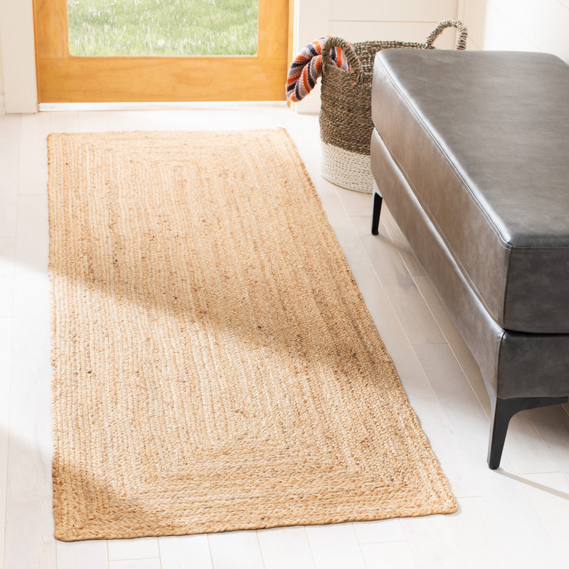 Foxdale Natural Fiber Flat Weave Jute Solid Color Rug, Runner 2'3" x 15'