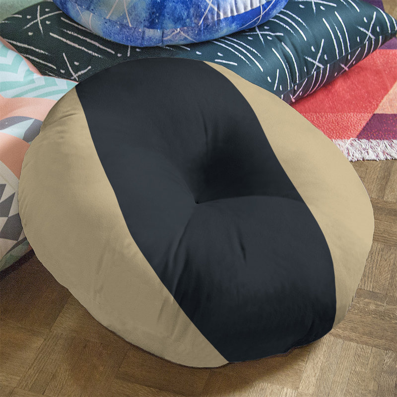  Coussin de sol touffeté, 26 po x 26 po, Gold/Black