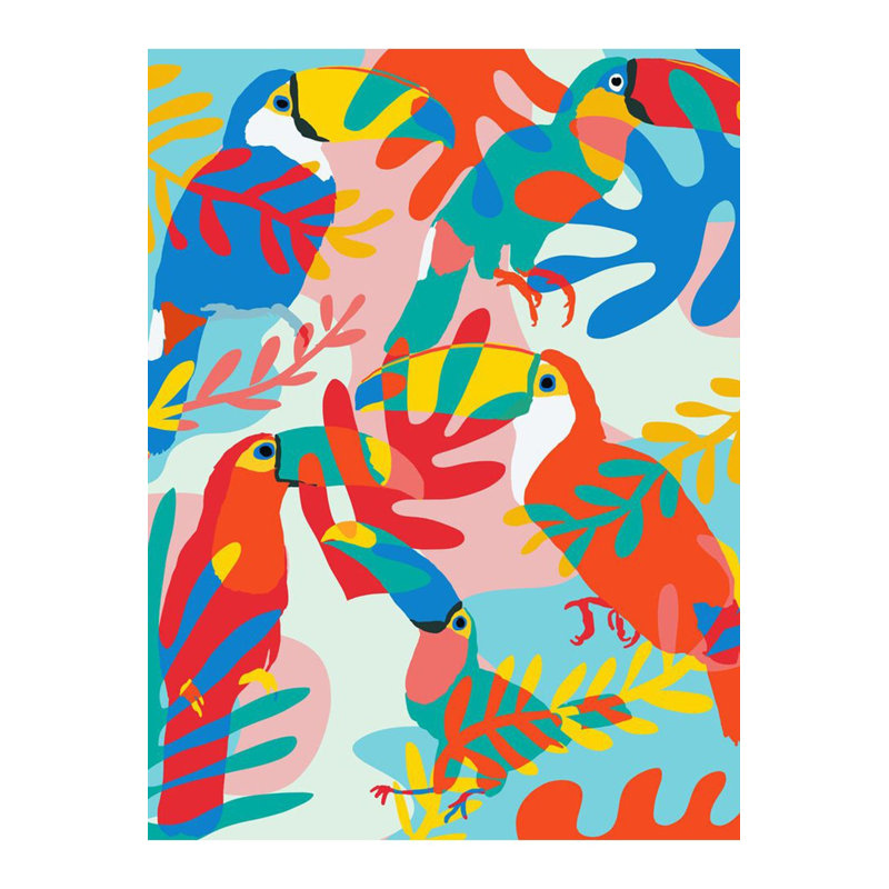 Tapis décoratif multicolore à motif de perroquet camouflage, Sous-tapis rectangulaire de 3 pi 3 po x 4 pi 11 po