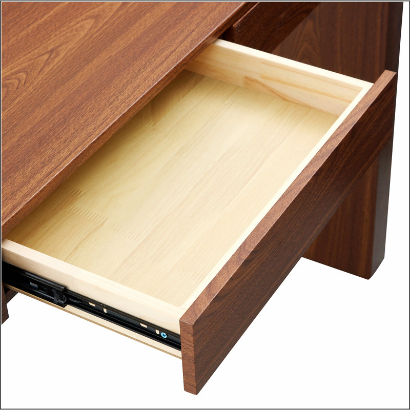 Elegant Natural Wood Grain Bar Table-50 Inches Long, a Practical Choice for Modern Homes.Wood Grain Texture Sticker,Equipped With Two Drawers.Serving As A Bar Table Or A Desk.