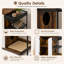 Armoire à litière pour chat 34,1 pouces à double couche avec support latéral en filet, deux entrées rondes, portes cachées pour le salon