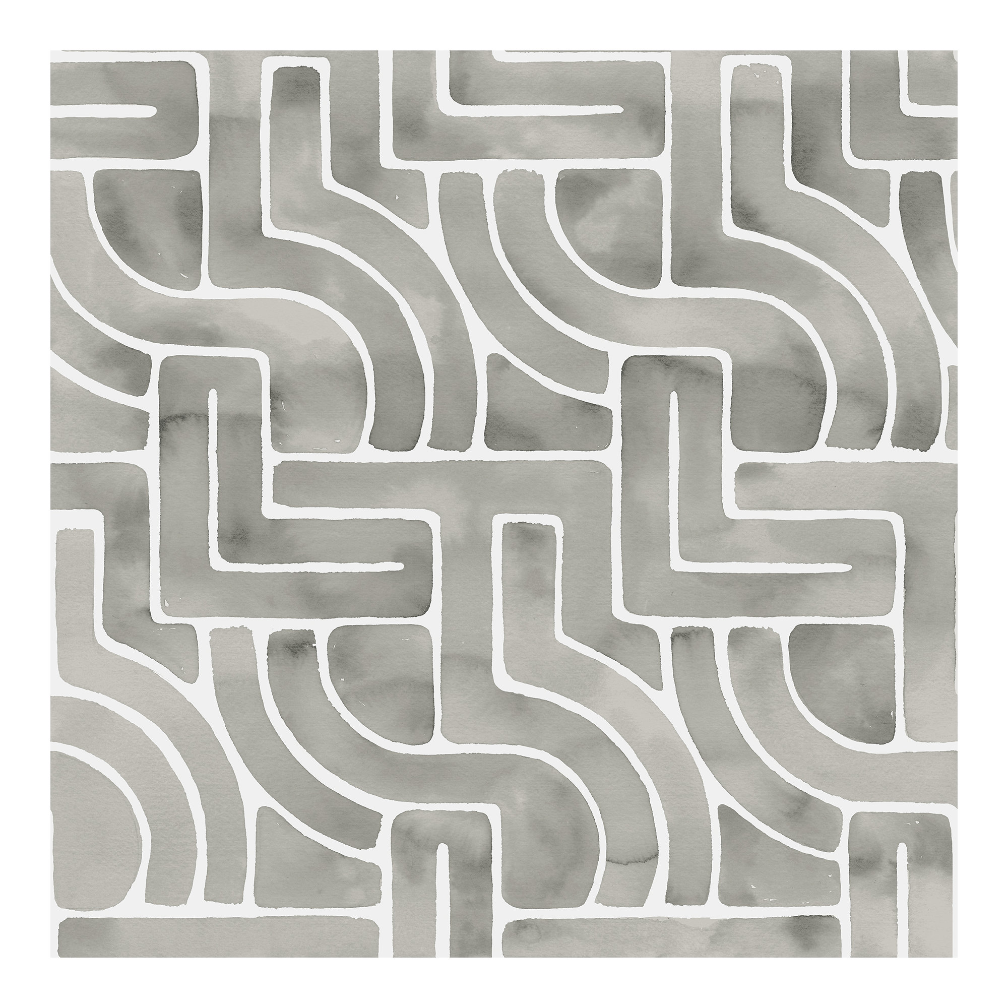 Modern Peel & Stick Geometric Wallpaper, Gray