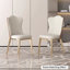 Chaise d'appoint blanche à dossier solide (ensemble de 2)