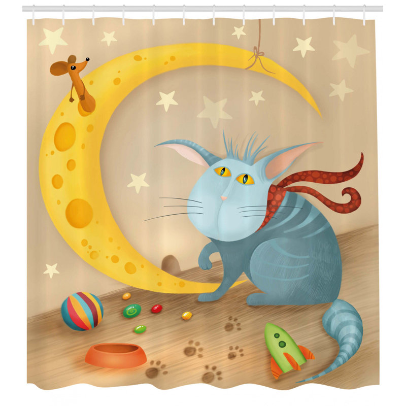 Funny Shower Curtain Set + Hooks, 84" H x 69" W