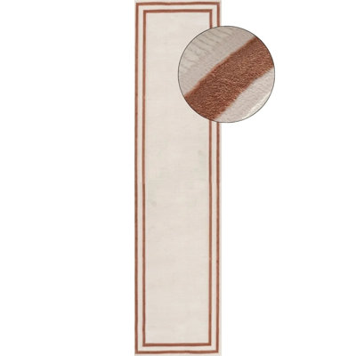 Carmel Modern Bordered Cream/Terra Area Rug