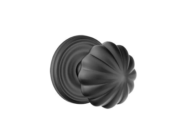 Ensemble de mortaise intérieure Emtek Passage avec bouton Rosette & Melon (LH), Dos plat