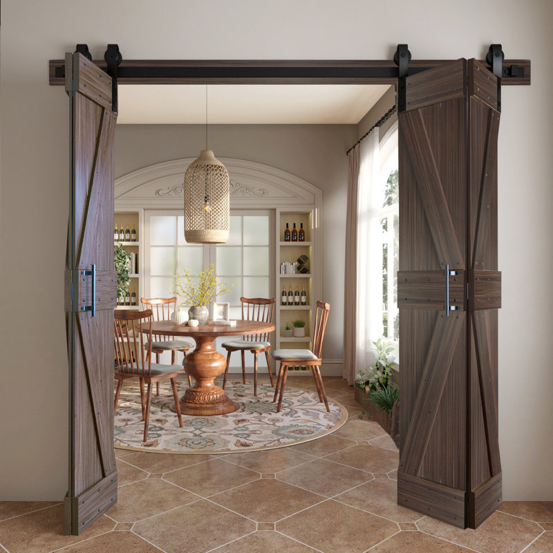 Porte coulissante intérieure K Style, 48 po x 84 po, Café