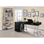 Bureau rectangulaire avec base et 2 tiroirs, bureau noir brillant
