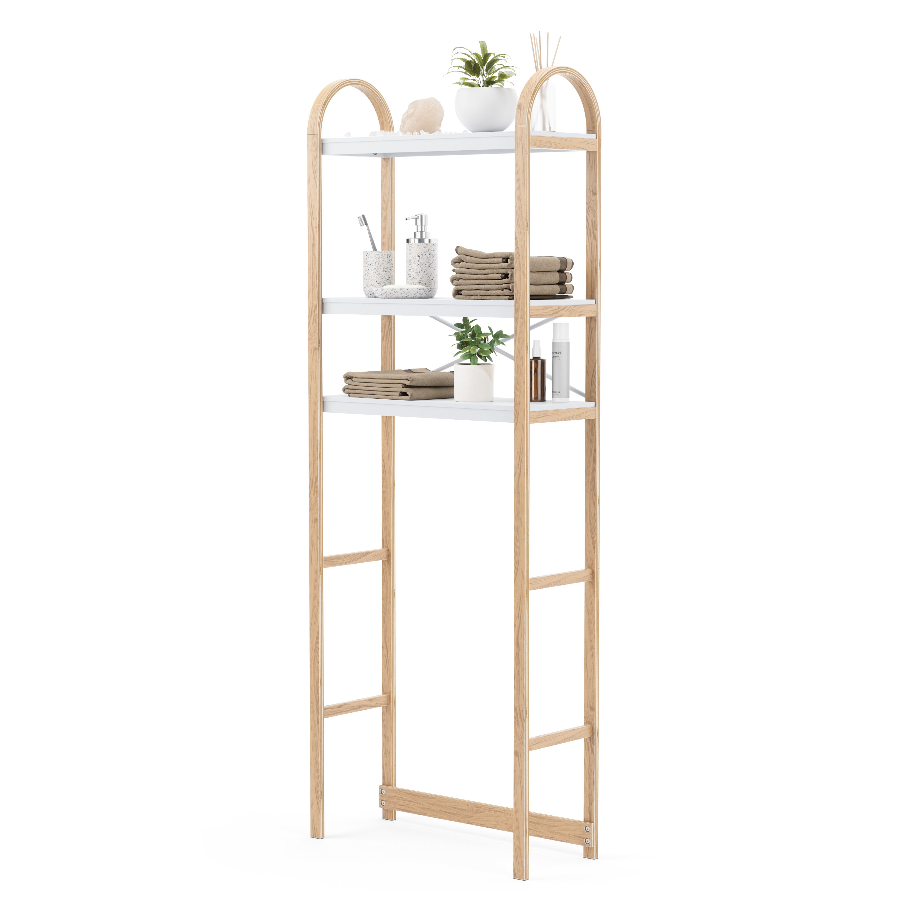 Walnut Over the Toilet Ladder Shelf, Wood Shelf, Bathroom Storage, Toilet  Paper Holder, Above Toilet Shelf, Ladder Shelf, Decorative Shelf 