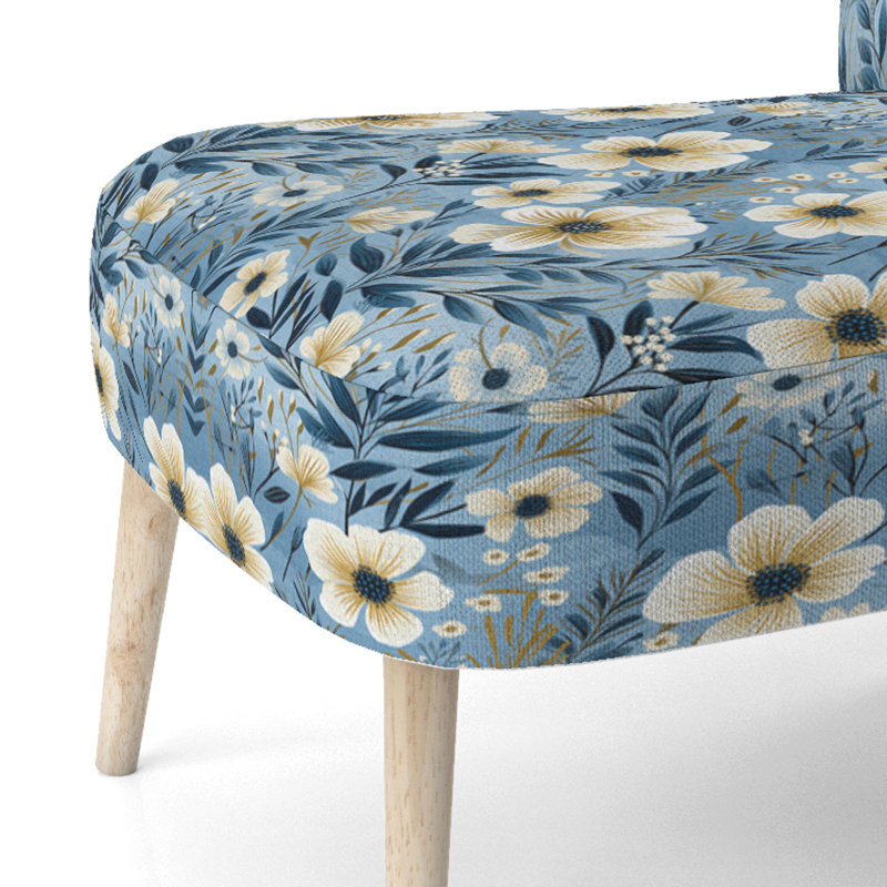 Chaise d'appoint rembourrée Blue Coastal Elegance