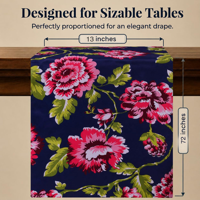 Arpad Printed Table Runner, Blue/Green/Red