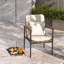 Chaises de patio en osier 4 pièces avec coussins gris clair Ocanas