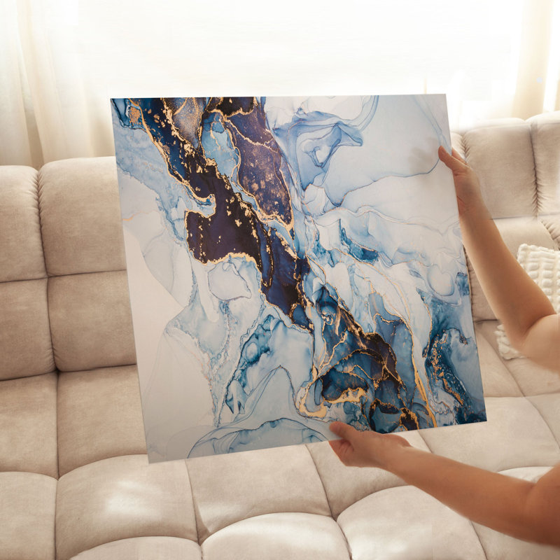 «Abstract Luxe Geode», reproduction d'art moderne sans cadre, H 20 po x l 20 po