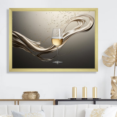 «Champagne Glass River Simplicity - Champagne, art mural»