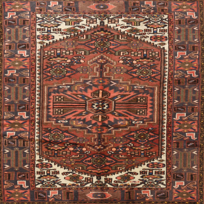 Tapis brun Southwestern, Carré 6 pi