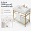 Meuble-lavabo 30 po en marbre de Carrare naturel avec lavabo, structure en acier inoxydable doré et tablette en verre-1556390638-1572645742