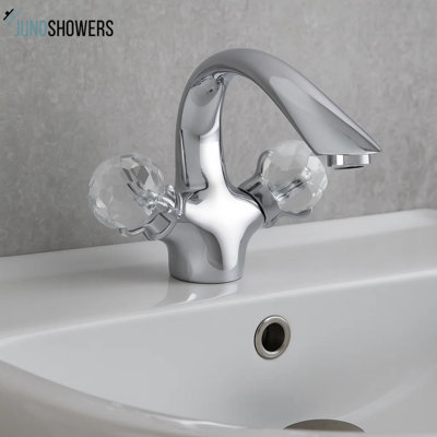 Robinet de lavabo pour salle de bain à poignée en cristal Juno