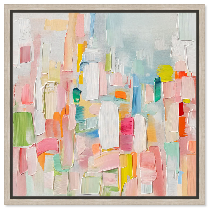 Color Symphony I Canvas Spring Abstracts by Art Remedy, 41" H x 41" W, Framed Print without Mat, Gold