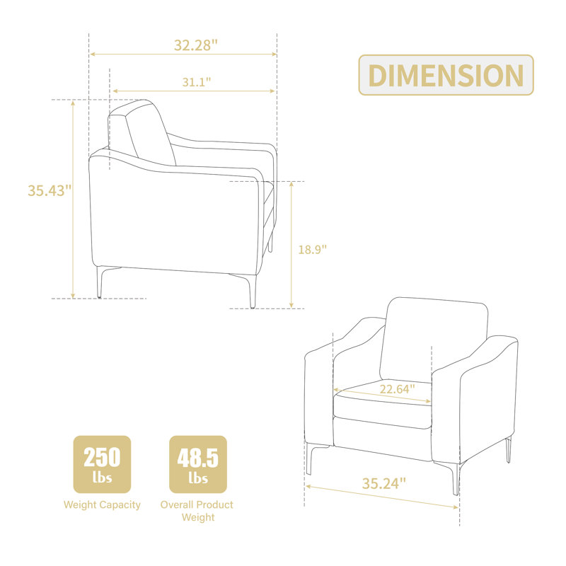 Chaise longue en velours côtelé gris, convertible et modulaire, siège unique, pieds en acier, coussinée, Grey