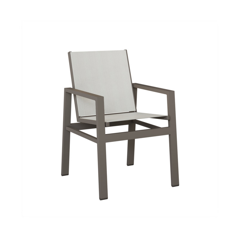 Chaise d'extérieur en aluminium avec tissu Sling Vida, Noir luxe, Aluminium graphite