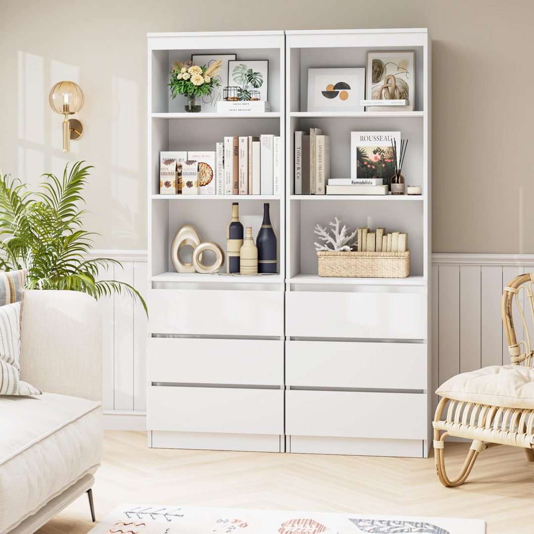 Mouin 180cm H x 60cm W Standard Bookcase