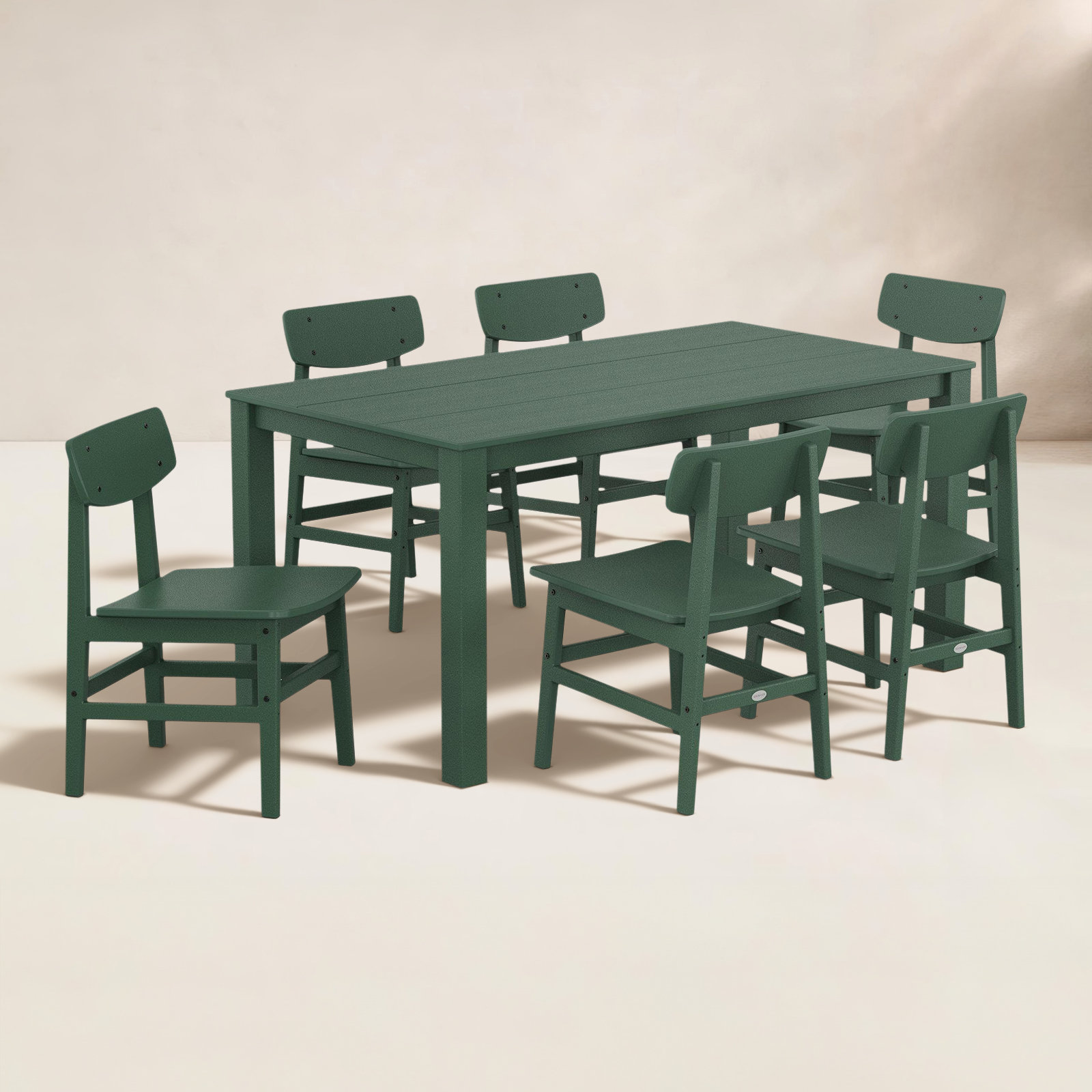 POLYWOOD® Modern Studio 64" Patio Dining Set, Green