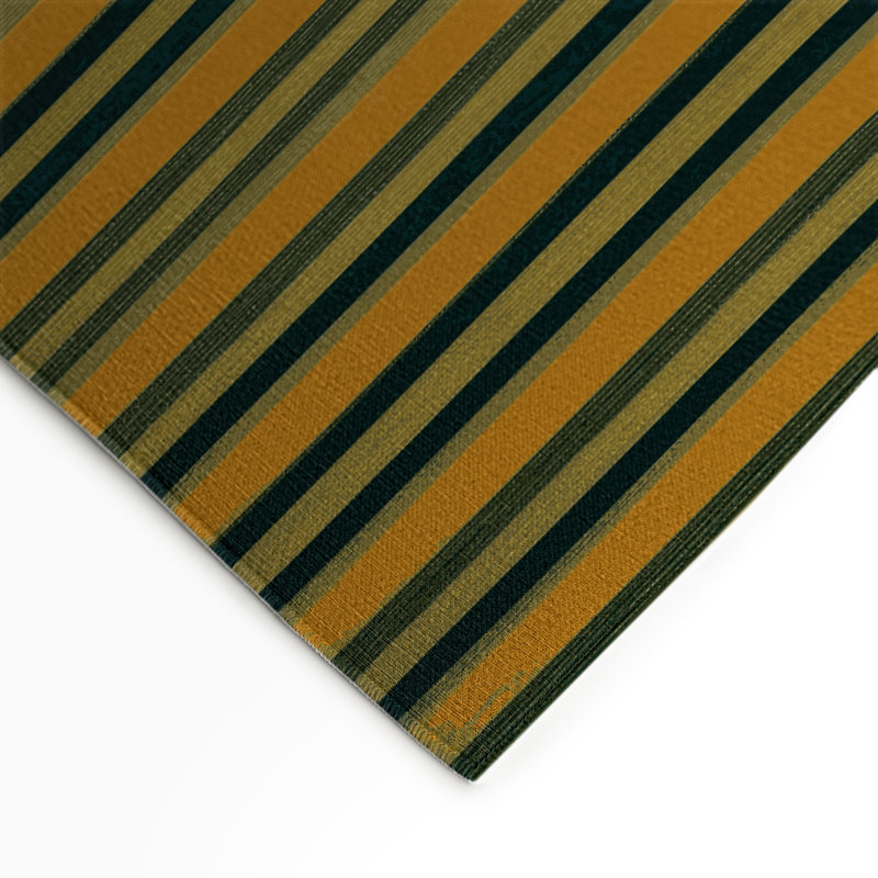 Tapis intérieur / extérieur brun HorizontalStripes, Rectangle 5 pi x 7 pi