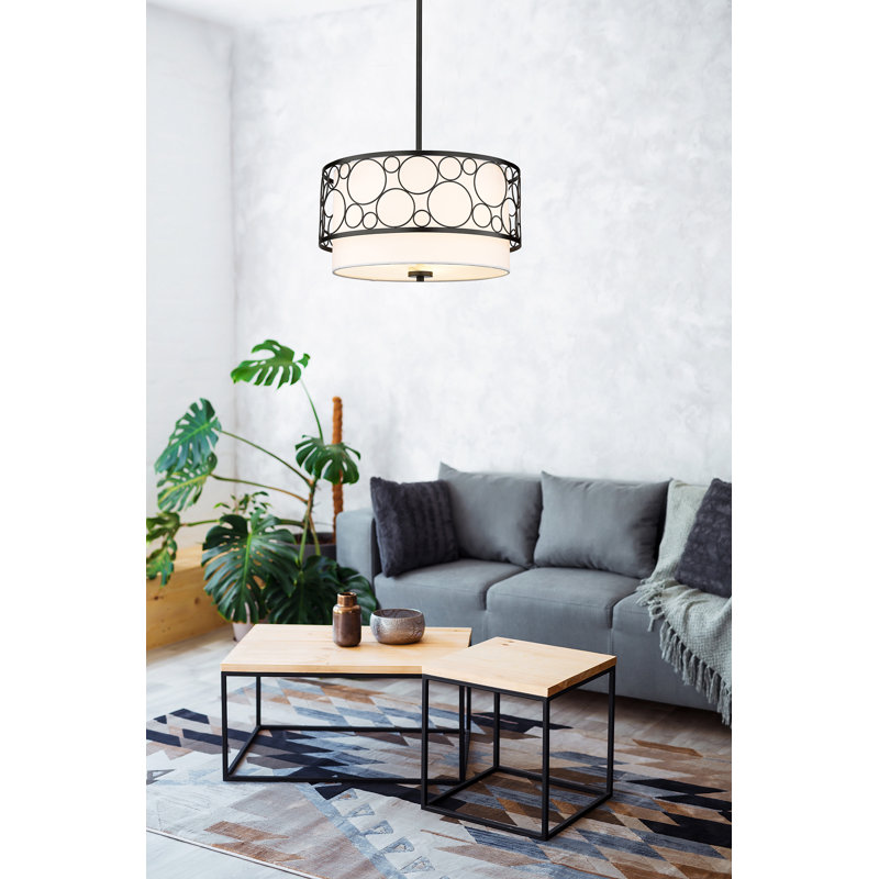 Luminaire suspendu 3 lumières Kendall, Noir mat