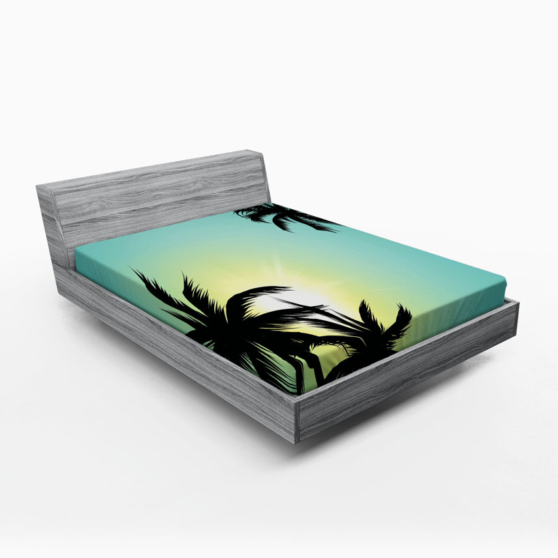 Hawaiian Miami Beach Microfibre Fitted Sheet