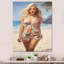Beauté blonde marchant sur le rivage-1011945825-1011945823