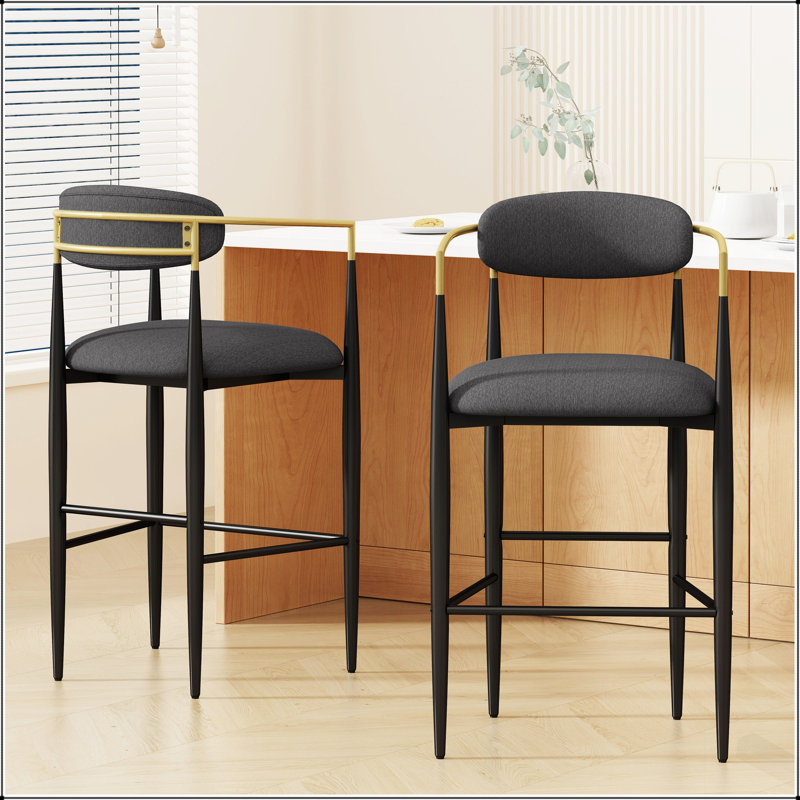 Ensemble de tabourets de bar pivotant à hauteur réglable moderne avec coussin capitonné et base stable pour comptoir de cuisine