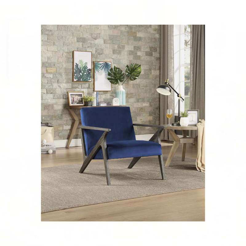 Chaise d'appoint en velours de style rétro 1 pièce