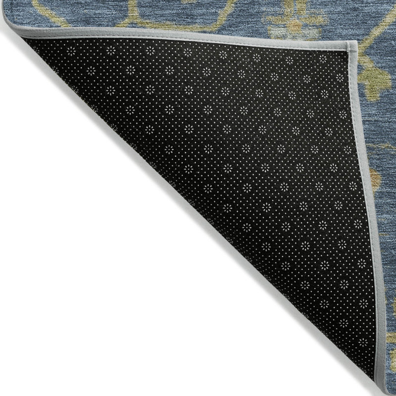 Machine Washable Indoor/Outdoor Xhevrie Navy Rug, Rectangle 1'8" x 2'6"