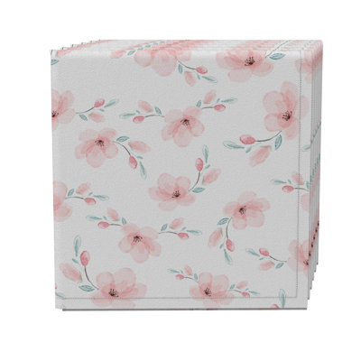 Cotton Twill Floral Square Napkin