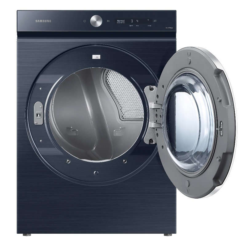 Samsung 5.3 cu. Ft. Front Load Washer with 7.6 Cu. Ft. Dryer with Super Speed Dry, Gas, Brushed Navy