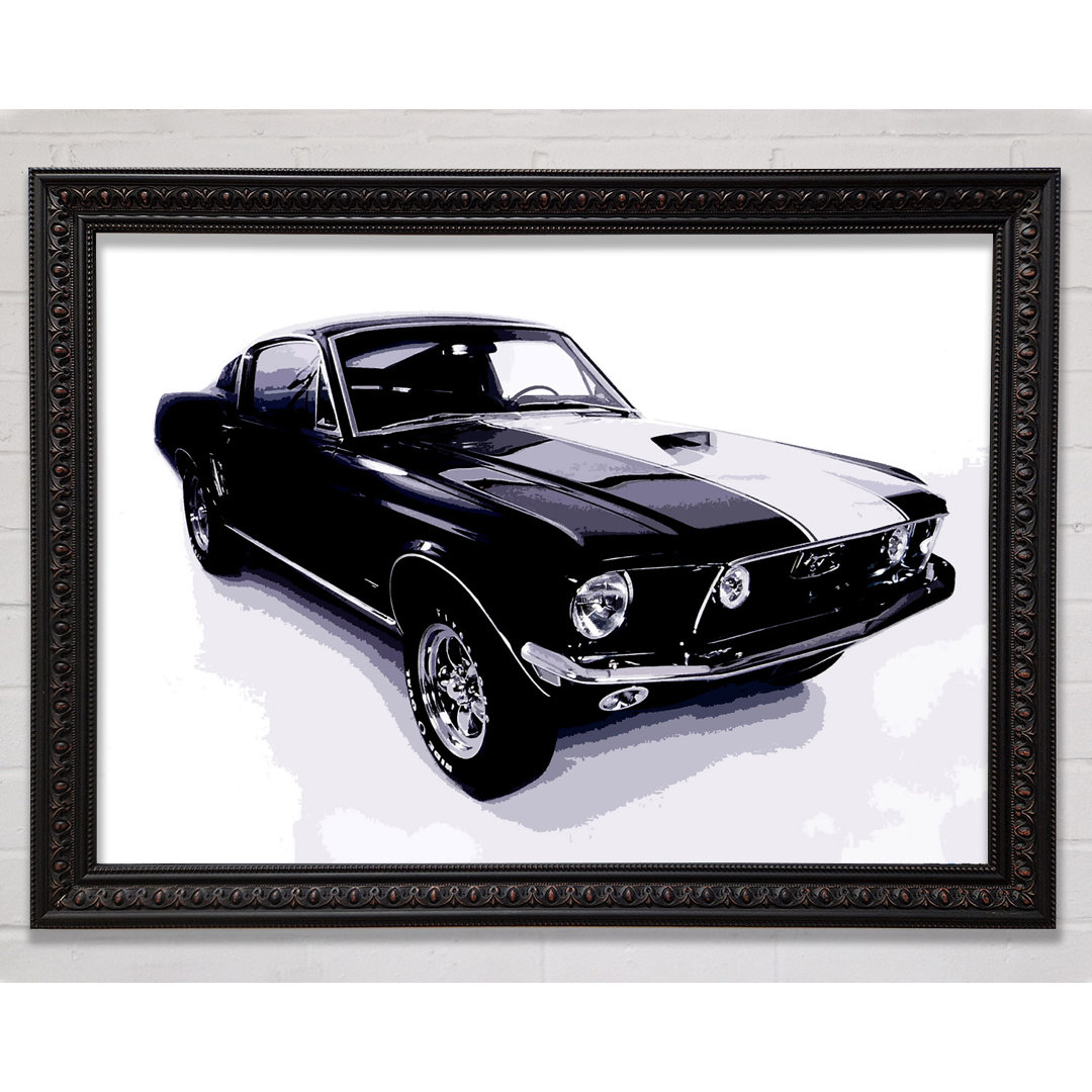 Mustang 67 B N W - Einzelner Bilderrahmen Kunstdrucke