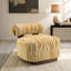 Fauteuil d'appoint contemporain jaune avec structure et tissu à rayures zébrées, 33,1 po de largeur, pour le chenille de la zone principale avec un cadre à ressorts en bois, profondeur de 30,3 po, espace de vie