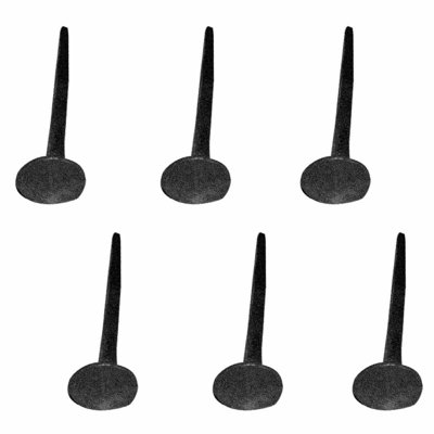 6-Pack Wrought Iron Decorative Clavos Nails - 4 3/4" H, Black Square Head For Doors & Furniture