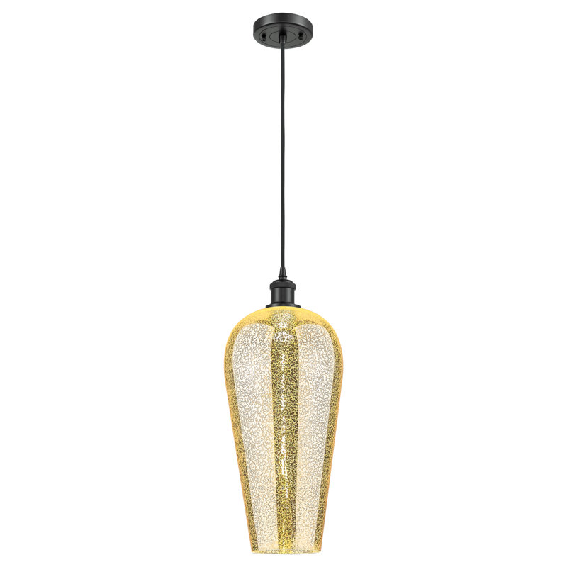 Mini-luminaire suspendu 1 lumière Ballston - Amiina, Mercure, Noir mat