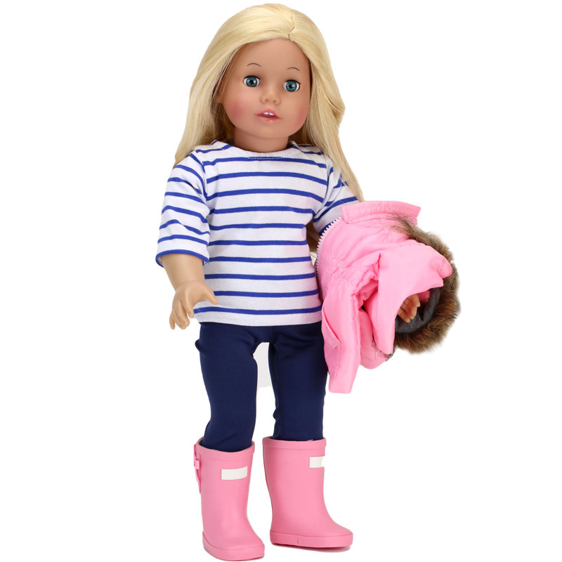 Doll Parka, Leggings, Stripe T and Wellies