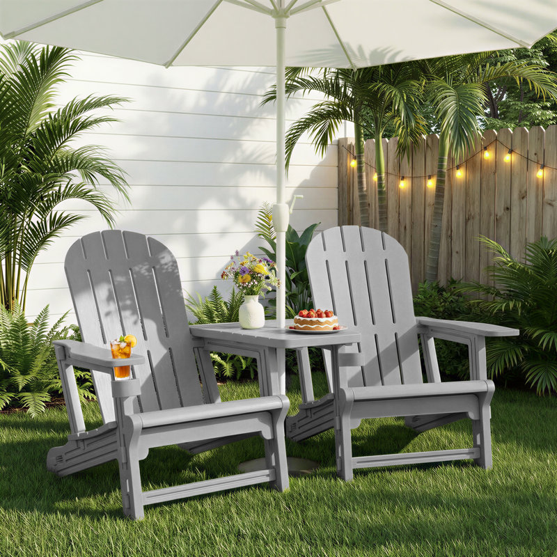 2-Person Outdoor Adirondack Chair, Gray