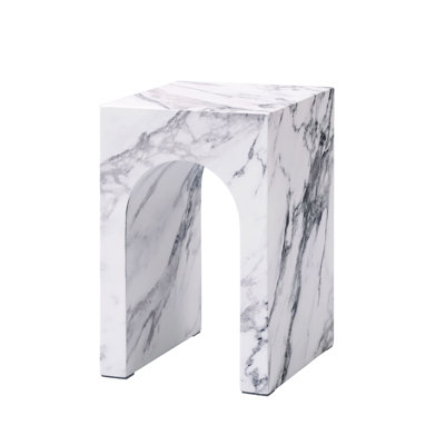 Fritzy End Table In White Engineered Stone