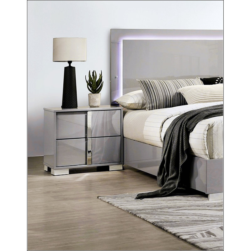 Table de chevet contemporaine contemporaine, Taupe