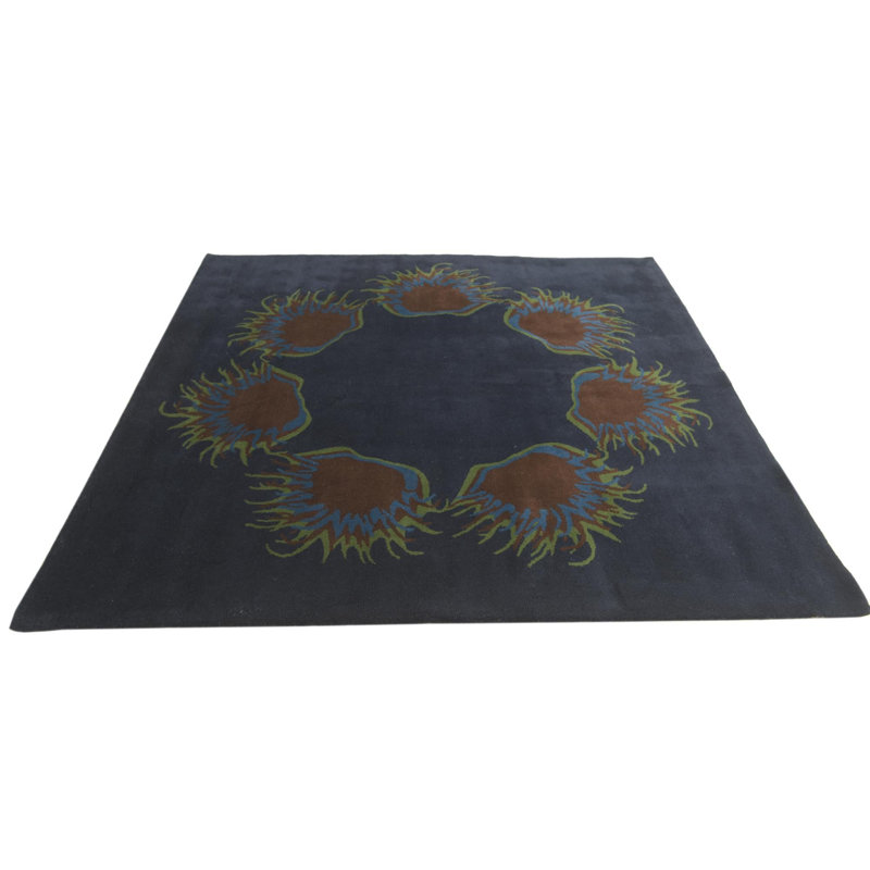 Tapis carré bleu marine Otto