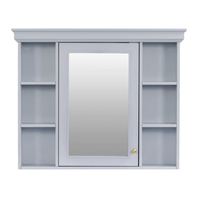 35'' X 28'' Wall Mounted Bathroom Storage Cabinet With Mirror Door, Modern Bathroom Wall Cabinet With Mirror, Medicine Cabinet With 6 Open Shelves